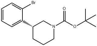 tert-butyl (R)-3-(2-bromophenyl)piperidine-1-carboxylate 结构式