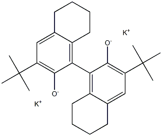 (S)-(-)-5,5',6,6',7,7',8,8'-八羟基-3,3'-二叔丁基-1,1'-联-2-萘醇二钾盐 结构式