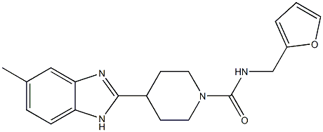 N-(2-FURYLMETHYL)-4-(5-METHYL-1H-BENZIMIDAZOL-2-YL)PIPERIDINE-1-CARBOXAMIDE 结构式