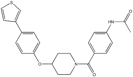 N-[4-((4-[4-(3-THIENYL)PHENOXY]PIPERIDIN-1-YL)CARBONYL)PHENYL]ACETAMIDE 结构式