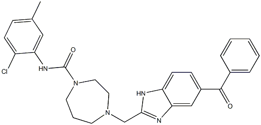 4-[(5-BENZOYL-1H-BENZIMIDAZOL-2-YL)METHYL]-N-(2-CHLORO-5-METHYLPHENYL)-1,4-DIAZEPANE-1-CARBOXAMIDE 结构式
