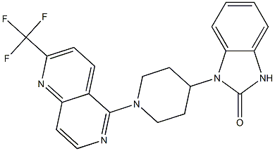 1-(1-[2-(TRIFLUOROMETHYL)-1,6-NAPHTHYRIDIN-5-YL]PIPERIDIN-4-YL)-1,3-DIHYDRO-2H-BENZIMIDAZOL-2-ONE 结构式