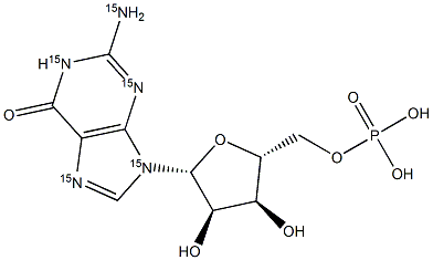 Guanosine 5'-Monophosphate-15N5 结构式