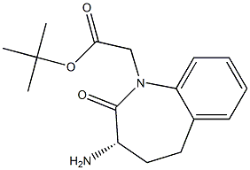 (S)-3-氨基-2,3,4,5-四氢-1H-[1]-苯并氮杂-2-酮-1-乙酸叔丁酯 结构式