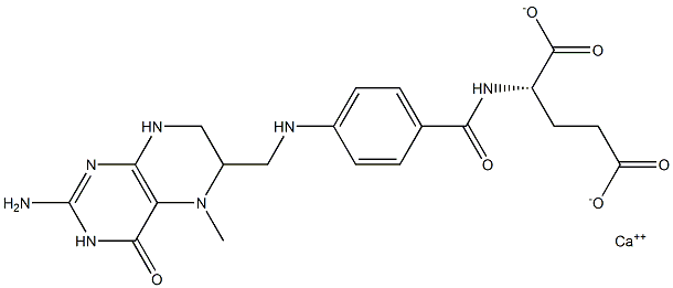 5-甲基-5,6,7,8-四氢蝶酰-L-单谷氨酸钙盐 结构式