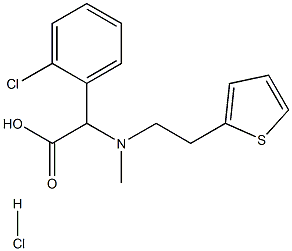 D-(+)-甲基-A-(2-噻吩乙胺基)(2-氯苯基)醋酸酯盐酸盐 结构式