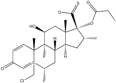 5-Chloromethyl 6a,9a-Difluoro-11b-hydroxy-16a-methyl-3-oxo-17a-(propionyloxy)-androsta-1,4-diene-17b-carbothioate 结构式