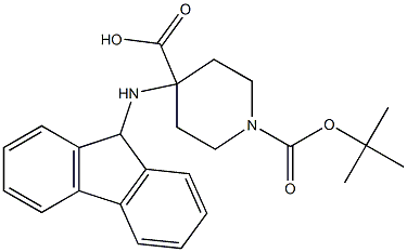 1-(TERT-BUTOXYCARBONYL)-4-FLUORENAMINOPIPERIDINE-4-CARBOXYLICACID 结构式