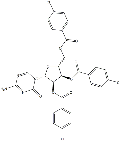 2',3',5'-Tri-O-(p-chlorobenzoyl)-5-azacytidine 结构式