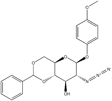 4-Methoxyphenyl2-azido-4,6-O-benzylidene-2-deoxy-b-D-glucopyranoside 结构式