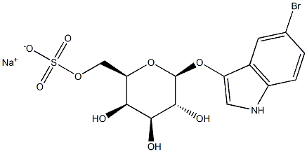 5-溴-3-吲哚基 6-硫酸基-B-D-半乳糖苷钠盐 结构式