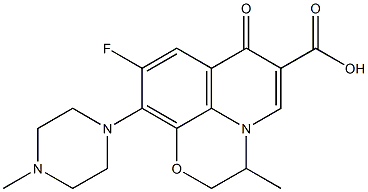 9-fluoro-3-methyl-10-(4-methyl-1-piperazinyl)-7-oxo-2,3-dihydro-7h-pyrido(1,2,3-de)(1,4) benzoxazine-6-carboxylic acid 结构式
