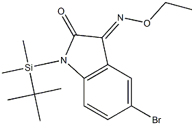 1H-Indole-2,3-dione, 5-bromo-1-(tert-butyldimethylsilyl)-, 3-(O-ethylo xime) 结构式