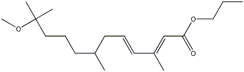 n-Propyl (2E,4E)-11-methoxy-3,7,11-trimethyl-2,4-dodecadienoate 结构式