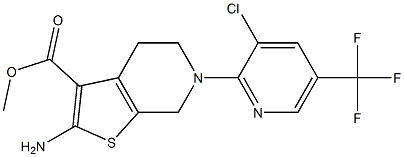 Methyl 2-amino-6-[3-chloro-5-(trifluoromethyl)pyrid-2-yl]-4,5,6,7-tetrahydrothieno[2,3-c]pyridine-3-carboxylate 97% 结构式