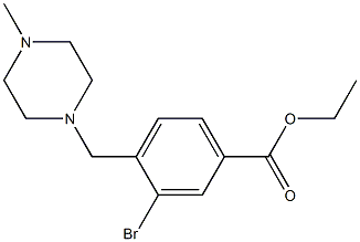 Ethyl 3-bromo-4-[(4-methylpiperazin-1-yl)methyl]benzoate 结构式