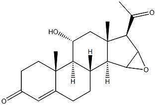 11ALPHA-HYDROXY-15,16-EPOXYPROGESTERONE 结构式