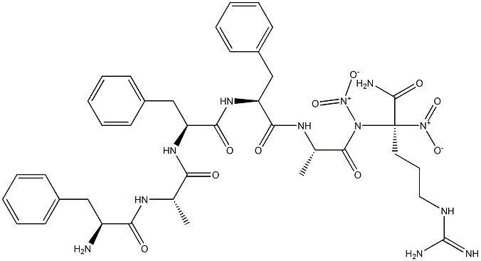 dinitrophenylalanyl-alanyl-phenylalanyl-phenylalanyl-alanyl-argininamide 结构式