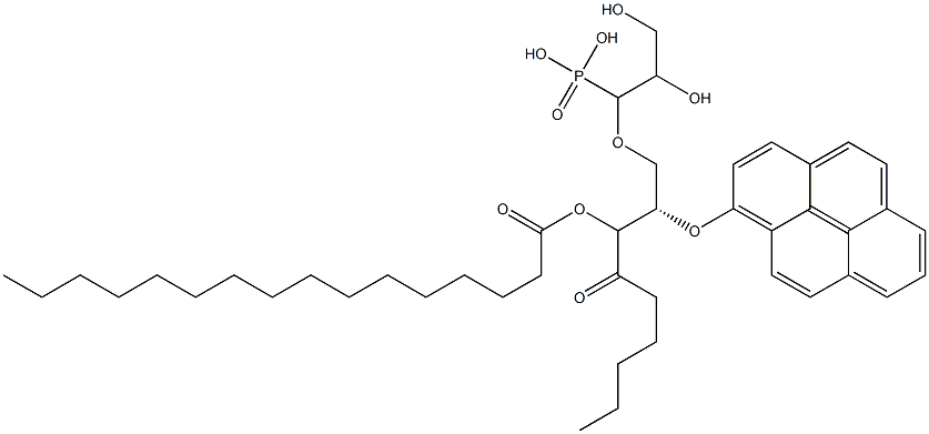 1-palmitoyl-2-((pyren-1-yl))hexanoyl-sn-glycero-3-phosphoglycerol 结构式