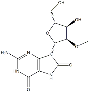 8-oxo-7,8-dihydro-2'-O-methylguanosine 结构式