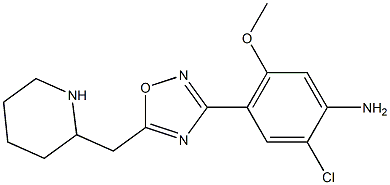 2-chloro-5-methoxy-4-(5-(2-piperidylmethyl)-1,2,4-oxadiazol-3-yl)aniline 结构式