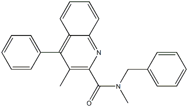 N-methyl-3-methyl-4-phenyl-N-(phenylmethyl)quinoline-2-carboxamide 结构式