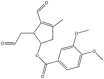 2-formyl-5-(3',4'-dimethoxybenzoyloxy)-3-methyl-2-cyclopentene-1-acetaldehyde 结构式