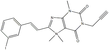 7-methyl-3,7-dimethyl-8-(3-iodostyryl)-1-propargylxanthine 结构式