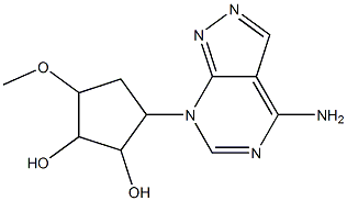 4-methoxy-1-(4-aminopyrazolo(3,4-d)pyrimidin-7-yl)cyclopentane-2,3-diol 结构式