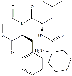 formyl-4-aminotetrahydrothiopyran-4-carbonyl-leucyl-phenylalanine methyl ester 结构式