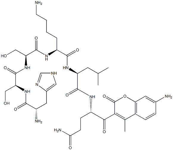 histidyl-seryl-seryl-lysyl-leucyl-glutaminyl-7-amino-4-methylcoumarin 结构式