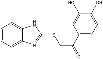 2-(benzimidazo-2-ylthio)-1-(3,4-dihydroxyphenyl)-1-ethanone 结构式