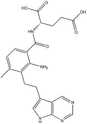 N-(2-amino-4-methyl((pyrrolo(2,3-d)pyrimidin-5-yl)ethyl)benzoyl)glutamic acid 结构式