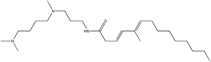 N-(N-methyl-N-(N,N-dimethylaminobutyl)aminopropyl)-5-methyltetradecen-3-enamide 结构式