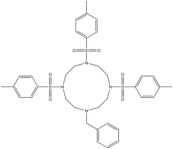 1-(phenylmethyl)-4,7,10-tris((4'-methylphenyl)sulfonyl)-1,4,7,10-tetraazacyclododecane 结构式