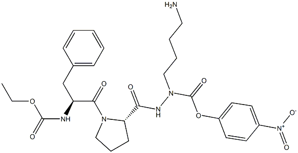 N-ethoxycarbonyl-phenylalanyl-prolyl-alpha-azalysine 4-nitrophenyl ester 结构式