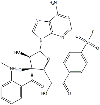 5'-(4-fluorosulfonylbenzoyl)-3'-(methylanthraniloyl)adenosine 结构式
