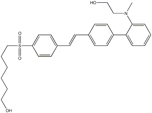 4-(N-(2-hydroxyethyl)-N-(methyl)aminophenyl)-4'-(6-hydroxyhexylsulfonyl)stilbene 结构式