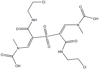 2,2'-sulfonylbis(3-(carboxymethylamino)-N-(2-chloroethyl)propenamide) 结构式