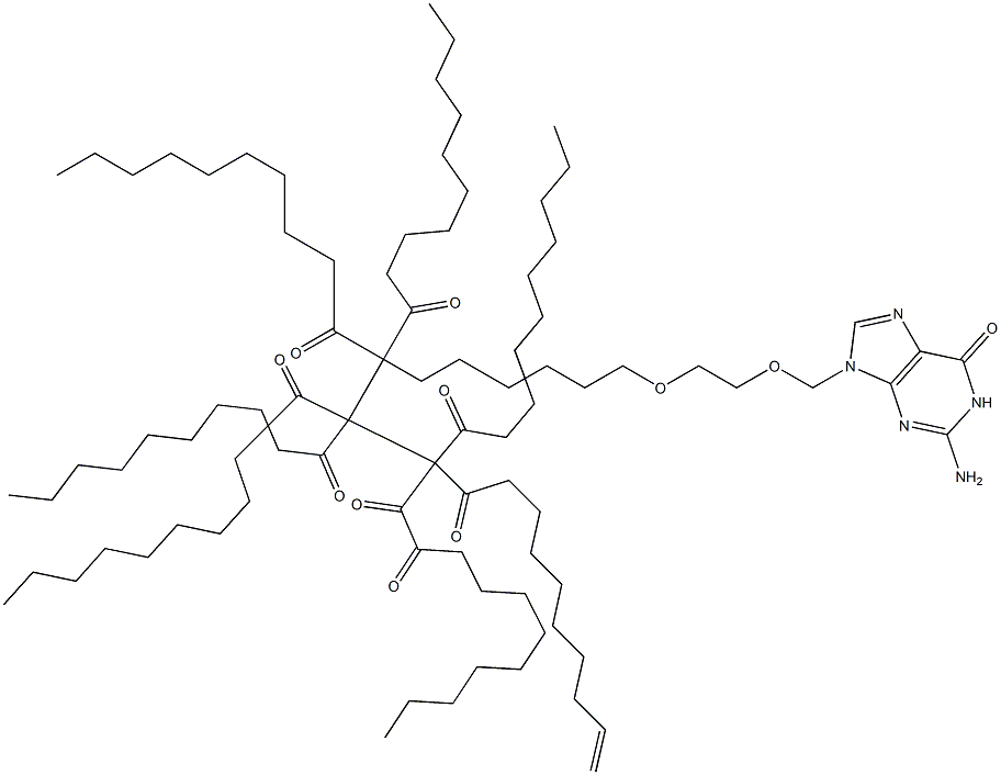 9-(2'-(9''-octadecenoyloxy)ethoxymethyl)guanine 结构式