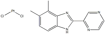 dichloro((1H-4,5--dimethylbenzimidazol-2-yl)pyrazine)platinum(II) 结构式