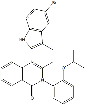 2-(2-(5-bromo-1H-indol-3-yl)ethyl)-3-(1-methylethoxyphenyl)-4-(3H)-quinazolinone 结构式