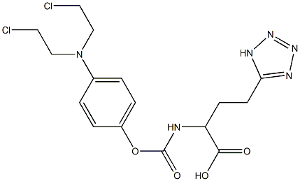 2-(N-(4-(N,N-bis(2-chloroethyl)amino)phenoxycarbonyl)amino)-4-(5-tetrazolyl)butyric acid 结构式