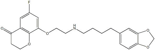 8-(2-(4-(1,3-benzodioxol-5-yl)butylamino)ethoxy)-6-fluorochroman-4-one 结构式