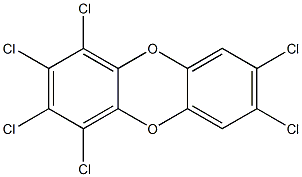 1,2,3,4,7,8-HEXACHLORO-DIBENZO-PARA-DIOXIN 结构式