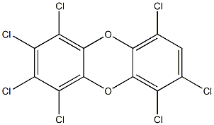 DIBENZO-PARA-DIOXIN,1,2,3,4,6,7,9-HEPTACHLORO- 结构式