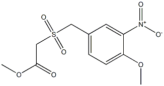(4-Methoxy-3-nitro-phenylmethanesulfonyl)-acetic acid methyl ester 结构式