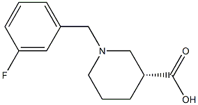 (3R)-1-(3-fluorobenzyl)piperidine-3-carboxylic acid 结构式