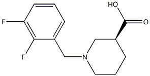 (3S)-1-(2,3-difluorobenzyl)piperidine-3-carboxylic acid 结构式