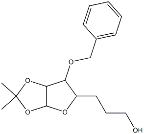 3-(6-Benzyloxy-2,2-dimethyl-tetrahydro-furo[2,3-d][1,3]dioxol-5-yl)-propan-1-ol 结构式